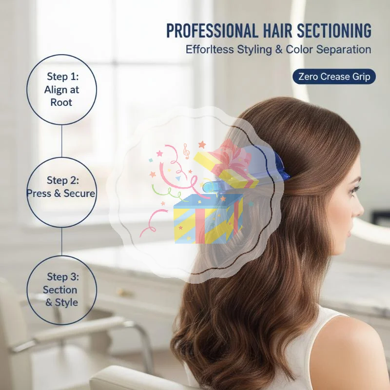 Professional 2-in-1 Heat Insulation Hair Sectioning Clips Durable Hair Extension Tools for Hair Coloring Styling Perm
