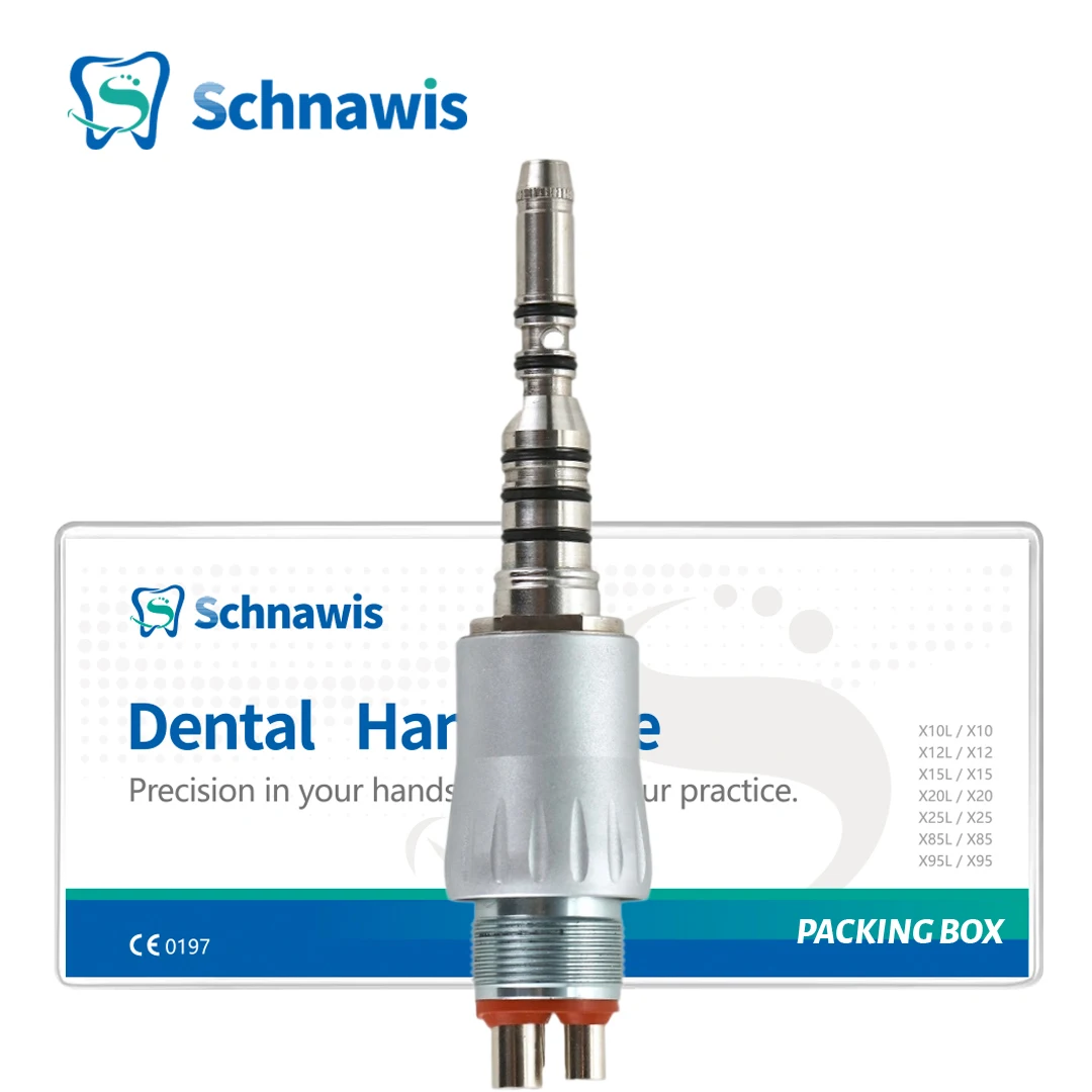 Schnawis Dental Fiber Optic Quick Coupling LED Turbine Connector Dentistry Inner Water Air Motor Slow Speed Handpiece Parts