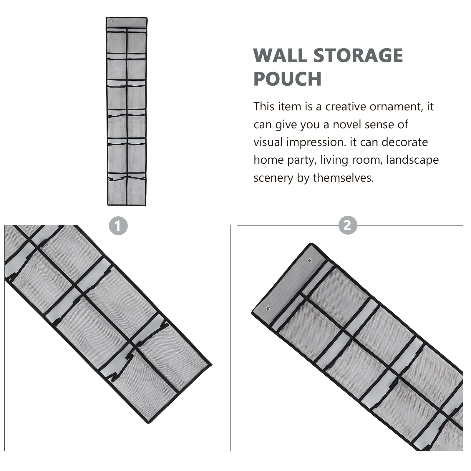 

Premium Wall Hanging Storage Pouch Door Back Bag Multi Compartment Organizer for Bedroom Living Room Nail Free Easy Install