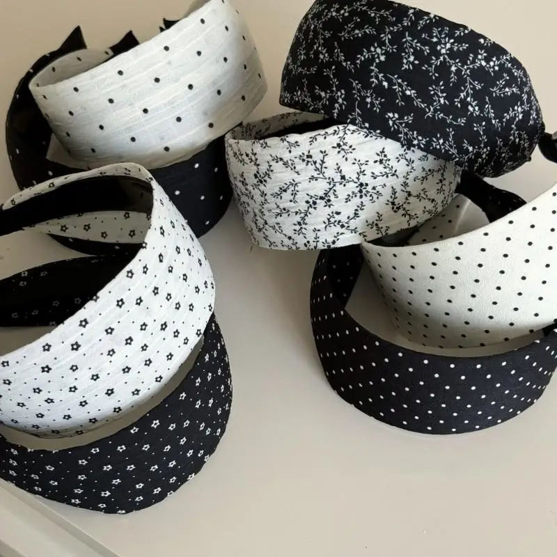 Modische, gepolsterte, dicke Stirnbänder mit mehrfarbigem Polka-Dot-Design für Frauen – Detail 5