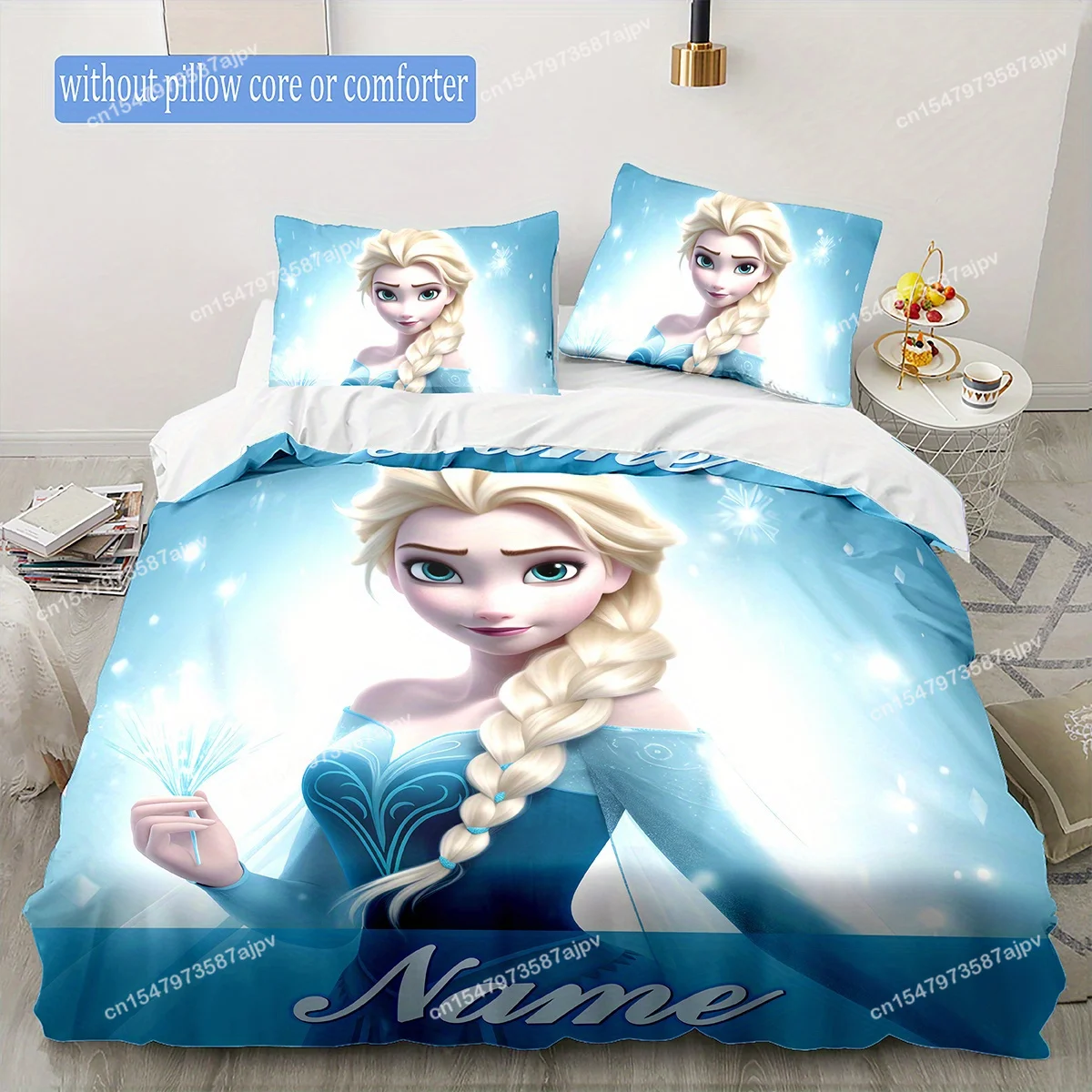 Personalized Duvet Custom Beautiful Elsa Bedding Set King Twin Double Child 3 Piece Mircofiber or Polyester Duvet Cover Set-YING