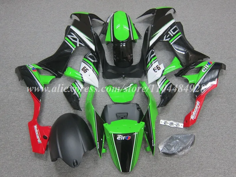 4Gifts New ABS Motorcycle Fairings Kit Fit For Kawasaki ZX-10R 2008 2009 2010 08 09 10 Bodywork Set Custom Black Green Red