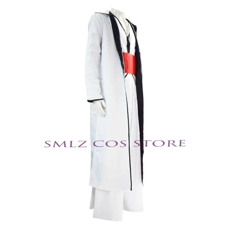 CyCosplay Anime Aizen Sosuke Cosplay disfraz de lejía gabardina uniforme peluca conjunto fiesta de Halloween traje blanco para hombres