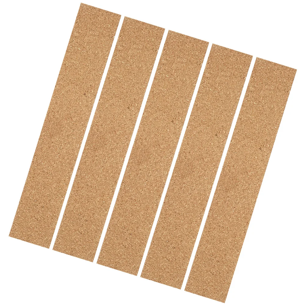 5 Pcs Adhesive Cork Strips Board for Office Memo Bulletin Bar Household Wall Tiles Bars Natural Frameless Thick Boards