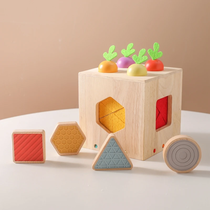 

Montessori Baby Busy Box Shape Pairing Harvest Carrots Toys for Kids Cognitive Exercise Montessori Toys Blocks Baby Accessories