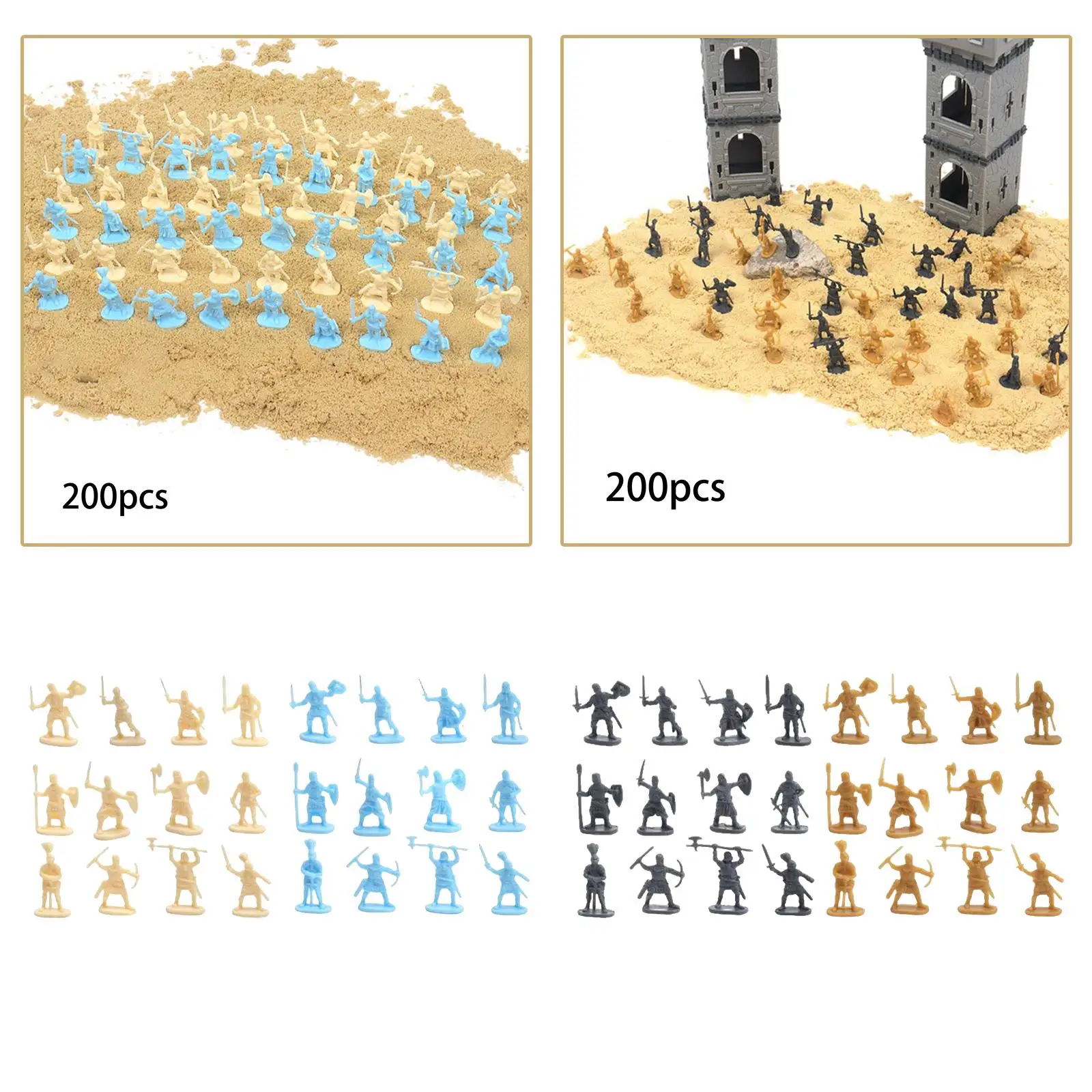 Action Figures 1 72 Scale Soldier Toy 200pcs Men Playset Sand Table Props Decorative Display Model Gifts for Collectors