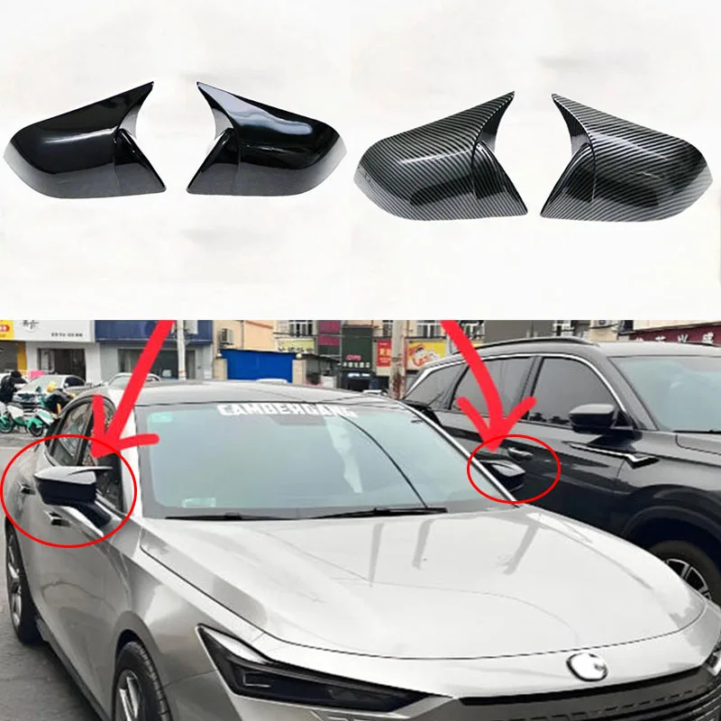 

For Tesla Model Y 2017-2023 Rear View Door Wing Side Mirror Cover Caps Shell Case rearview Cap Exterior Accessories Carbon Fibe