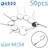 50pcs-20pcs/lot Dental Exam Mirror Head Mouth Reflector Oral Endoscope Mirrors Head Stainless Steel 4# 5# Tooth Whitening Tool