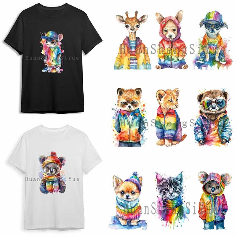 

Children's Painted Animals Ironing Sticker Clothes DTF Fashion T-shirt Hoodie DIY Hot Transfer Printing Hot Sticker Waterproof