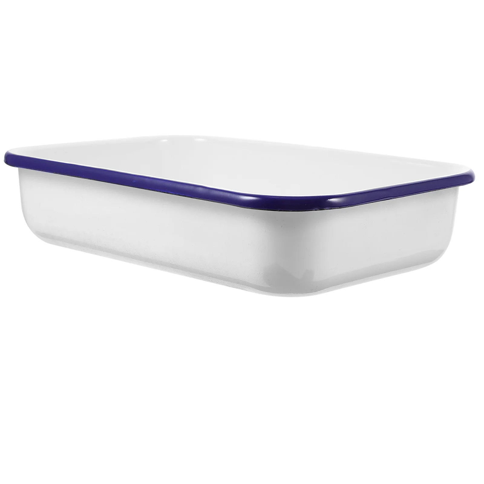 Enamel Baking Pan Pans Wear-resistant Storage Food Tray for Kitchen Pancake