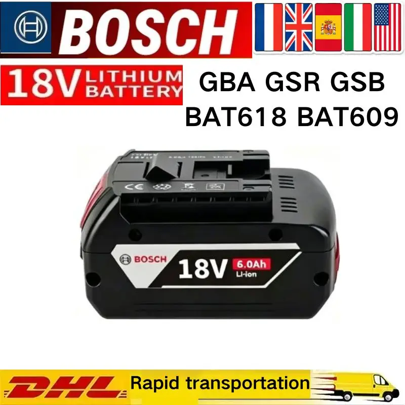 100% Original BOSCH 18V 6Ah BAT609 BAT610，18V Professional，18V Li-ion Battery，for GBA18V GSR18V BAT618 BAT619 Tool Battery️▎
