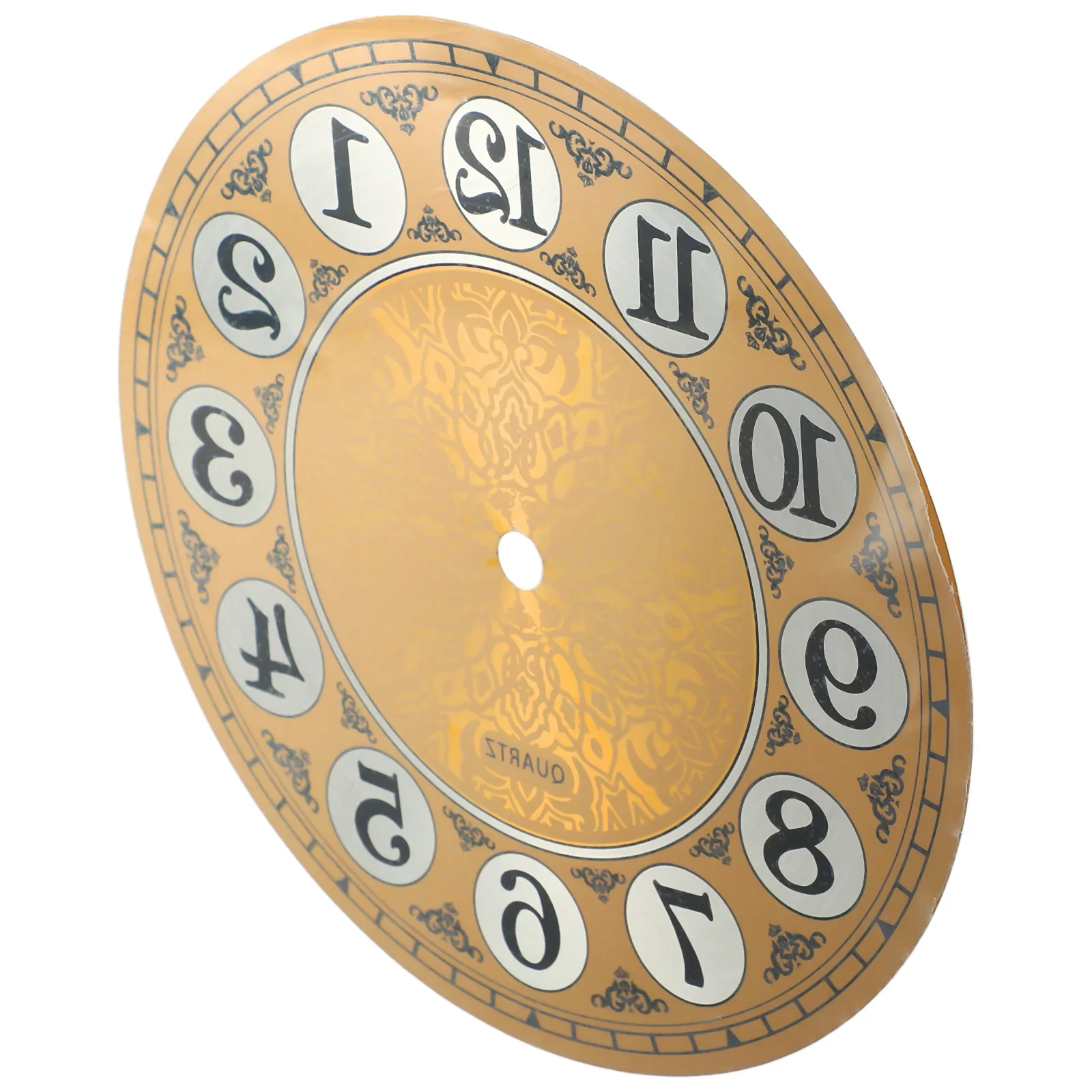 DIY Wall Clock Project Essential, Vintage Aluminium Metal Wall Clock Dial Face Arabic Numeral, 7 Diameter, Gold Color