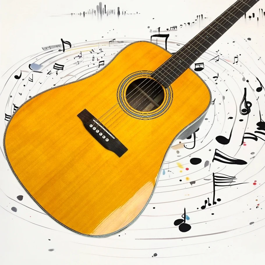 FreeShipping HD28Acoustic Guitar Natural 41Inch Color Block Inlay FolkGuitar Smooth Fretboard Wood Guitar Warm Tone Beginner Gif
