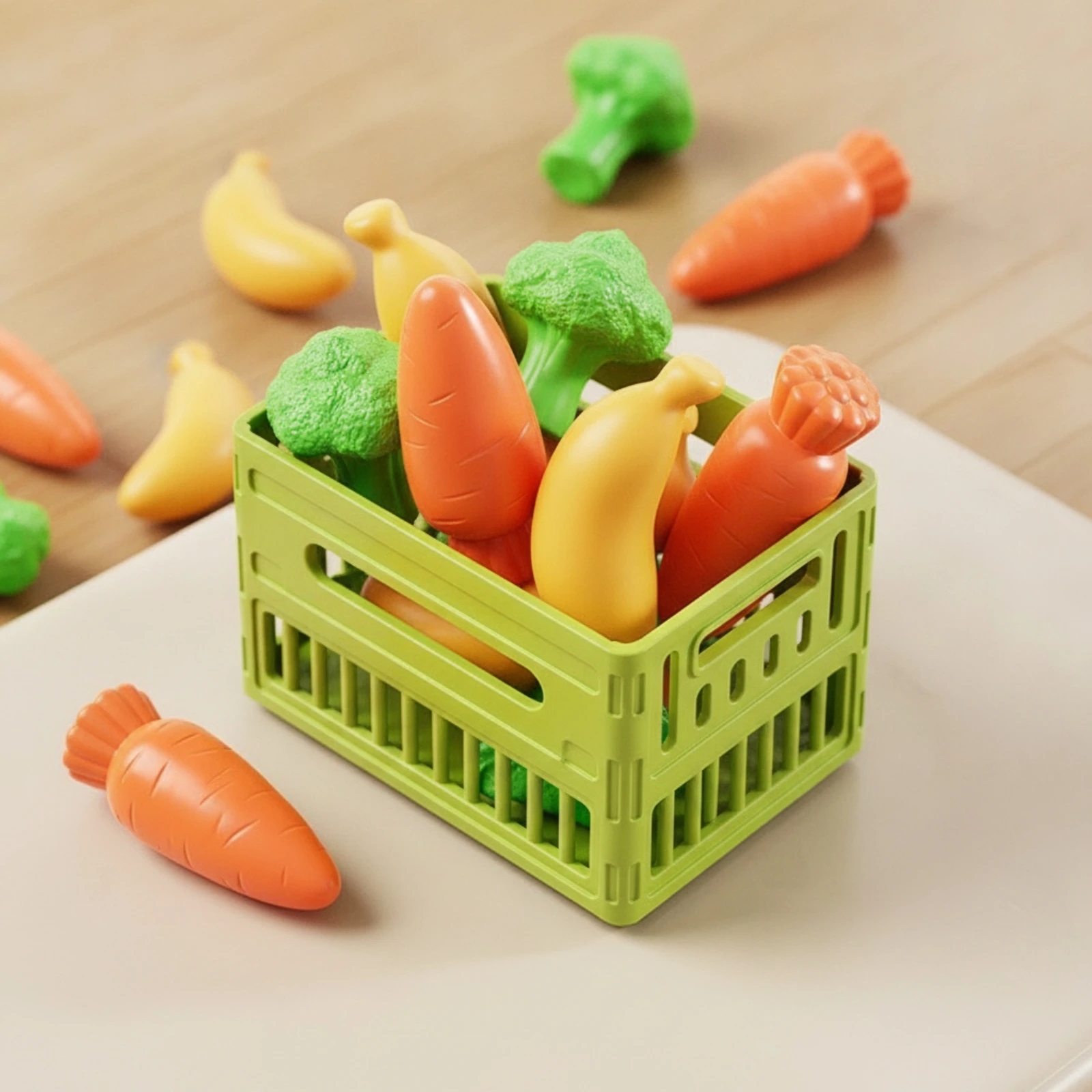 transport-truck-with-play-food-friction-powered-toy-truck-with-cargo-bed-vehicle-set-robust-sturdy-for-children-playroom