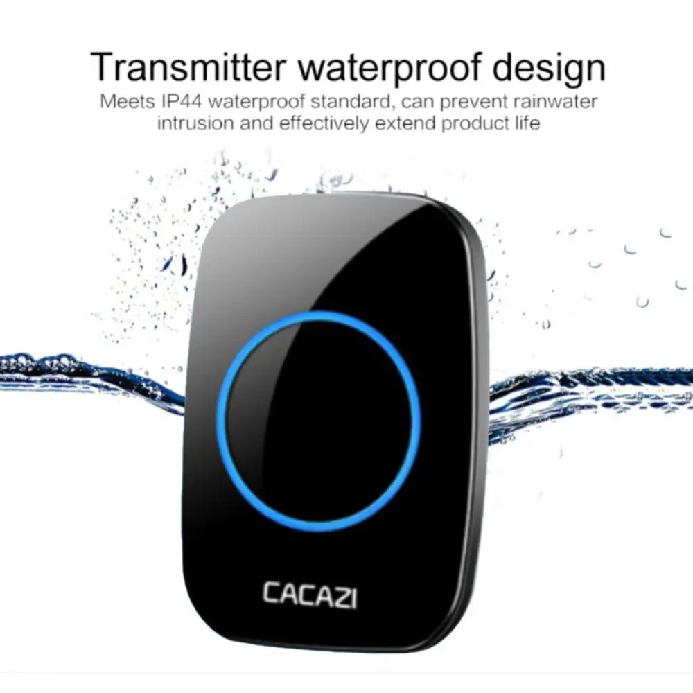 무선 초인종 배터리 포함, 방수 리모컨, 전원 플러그, 스마트 문짝 벨, 수신기 1 단추 2 개, 1 개, 2 개