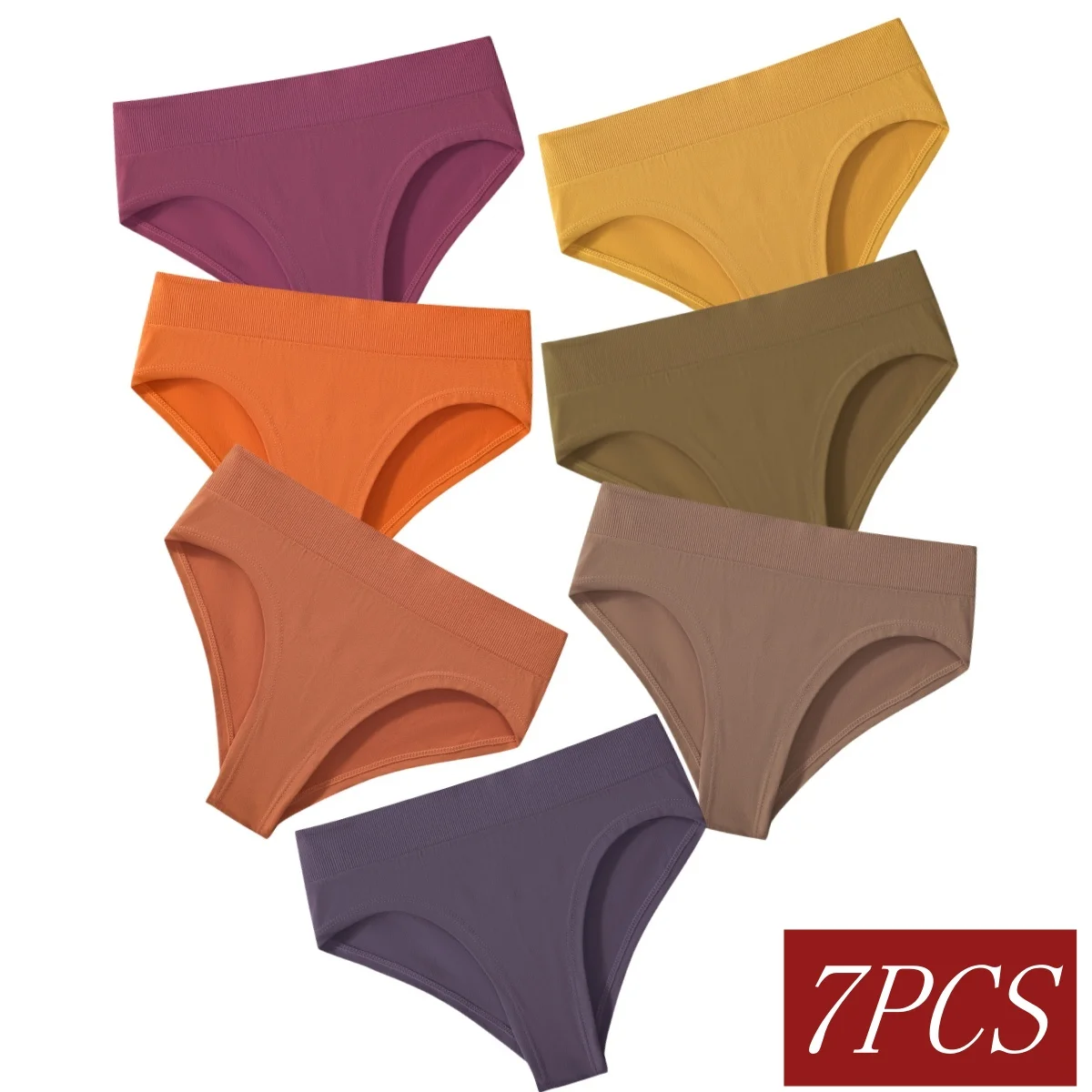 

7Pcs/Set Panties Women Seamless Underwear High Rise Briefs Female Underpants Solid Color S-XXXL Sexy Lingerie Comfort Intimates