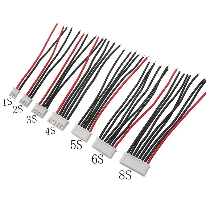 50pcs 15cm 20cm 30cm Balanced Charging Plug 1s 2s 3s 4s 5s 6s 8s Silicone Cable 22awg Silicone Cable For Battery Accessories