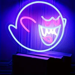 Ghost-Shaped Led Neon Light - Usb Powered, Multi-Color Night Lamp For Bedroom & Party Decor