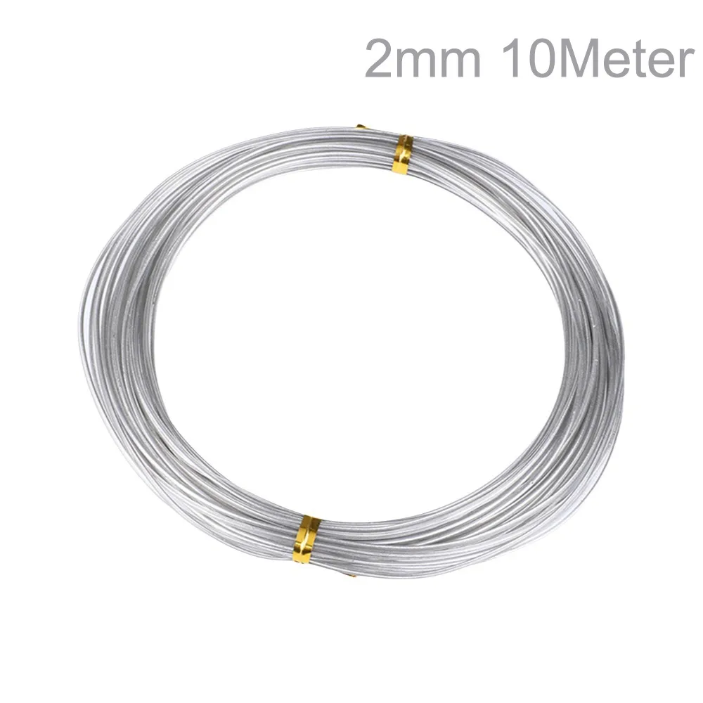 

New Soft Aluminum Wire 10Meter 2.0mm Metal Wire Rope DIY Sliver Color Beading Cord Jewelry Making