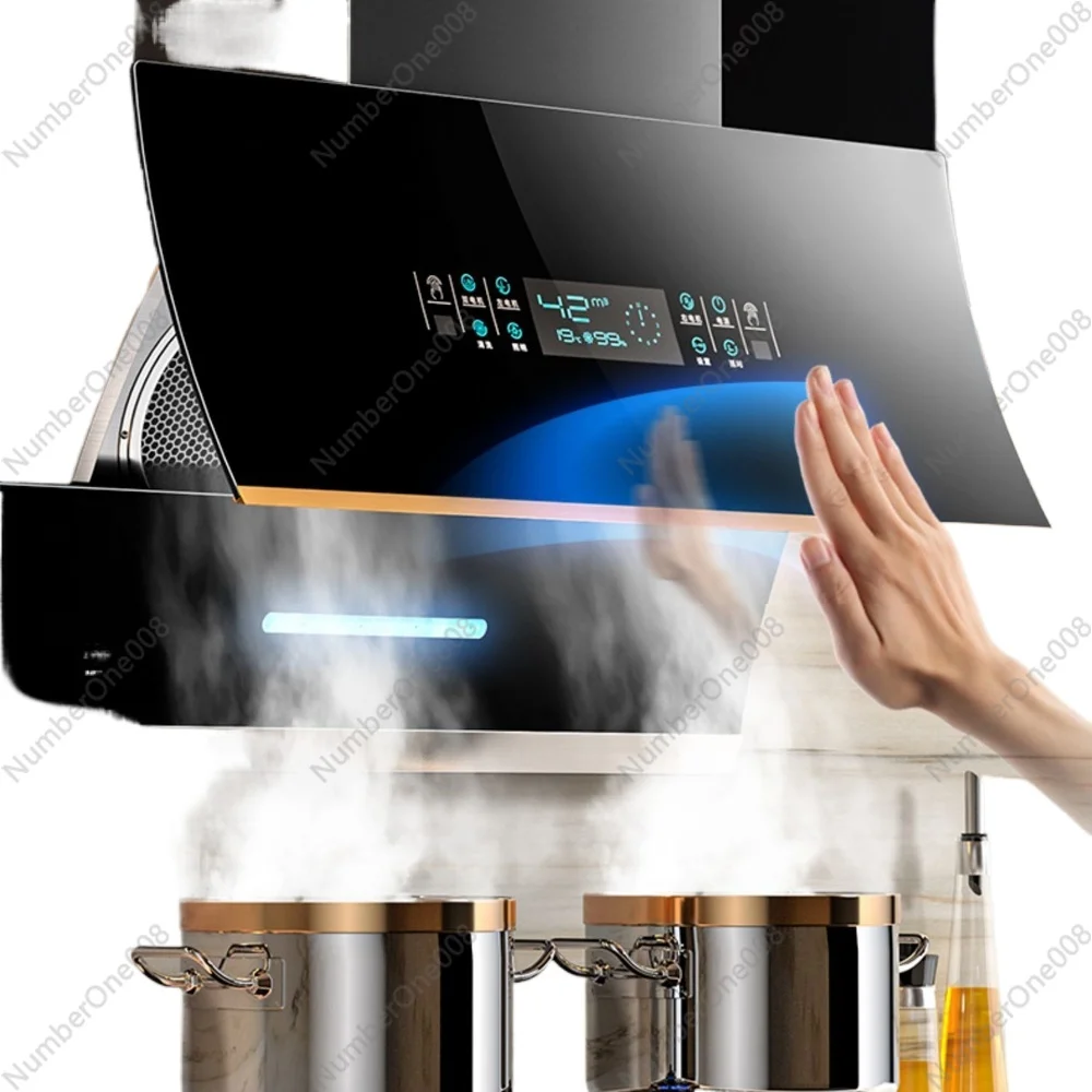 900mm Side Draft Range Hood, Built-in Kitchen Exhaust with Automatic Cleaning, Powerful Suction Stainless Steel Hood