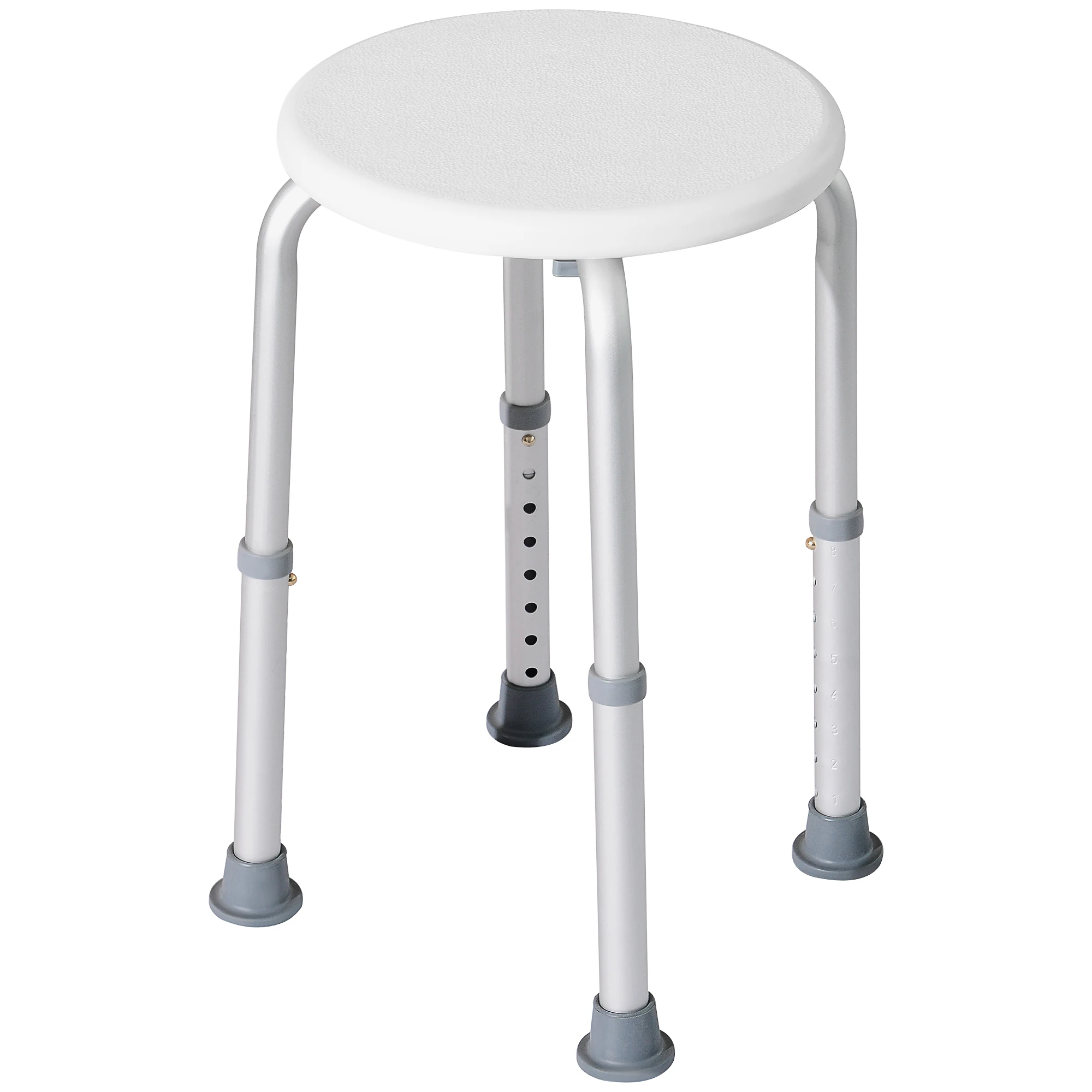 HOMCOM 136 kg Load Non-slip Adjustable Height Shower Stool