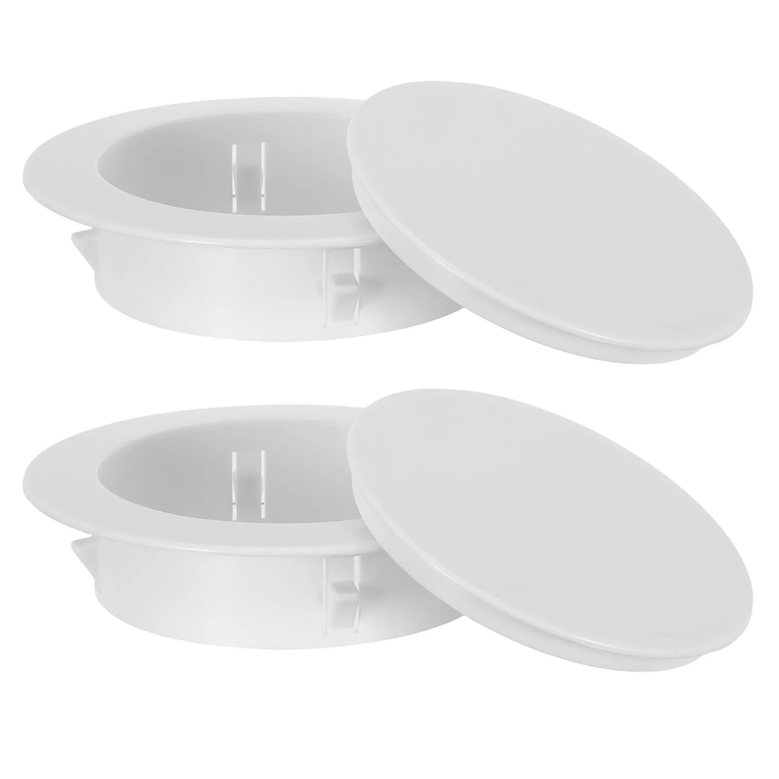 2Pcs Kitchen Duct Hole Plug Wall Vent Hole Cover for Range Hood Pipe Opening 152-168Mm Oil-Resistant Heatproof Sealing Cap