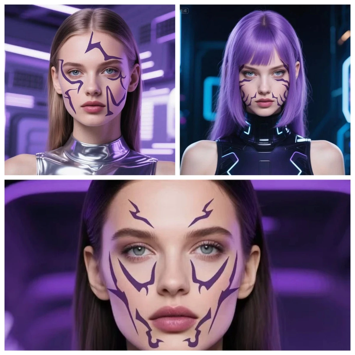 

disfraz Костюмы на Хэллоуин ‌ ‌ ‌ Guerreras kpop Охотники на демонов Руми Косплей Татуировки Наклейки для лица Персонаж Mujer