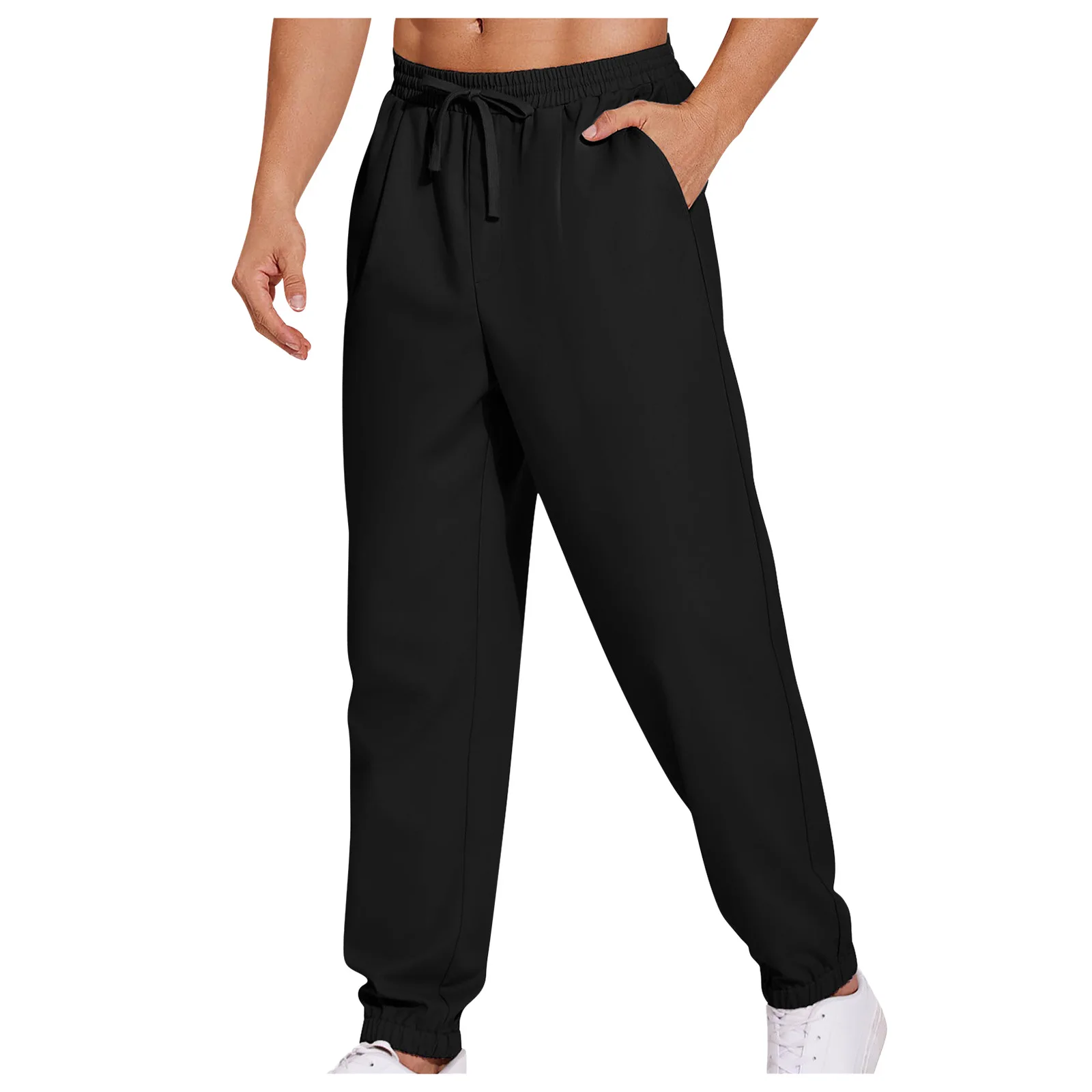 2025 Fashionable Casual Spring and Autumn Men's Sports Stretch Pants Loose Quick-Drying Stretch Outdoor Running Fitness Trousers
