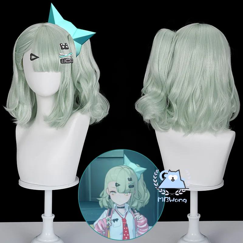 

Game Zenless Zone Zero Chinatsu Remiel Cosplay Wig Light Green Short Hair Angels of Delusion Halloween Party for Women Girls