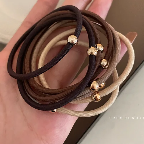 10 Uds. De bandas elásticas de goma para el cabello para niñas, diademas metálicas para mujeres, horquilla con cola de caballo, accesorios para el cabello, diadema