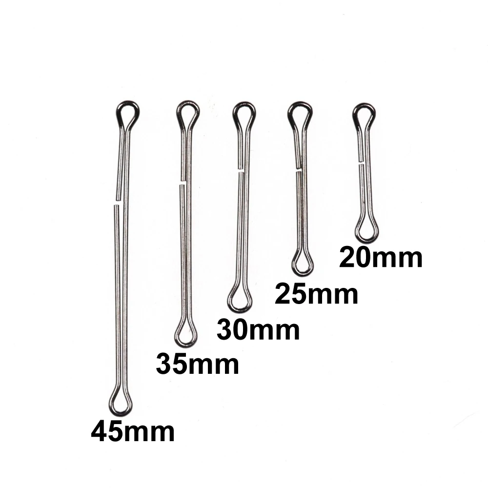 Wifreo 20pcs/pack Stainless Steel Articulated Fish Shanks For Fly Tying Streamers Stinger Lures 20mm 25mm 30mm 35mm 45mm