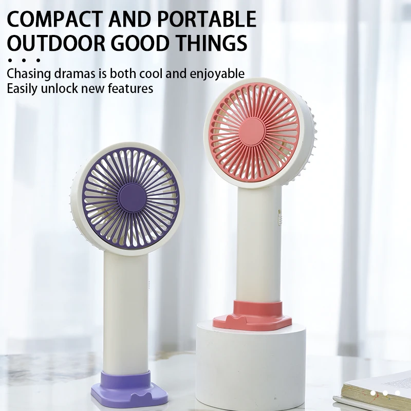 YM88177-(AAA Batteries Required) 5-Color Handheld Fan - No Charging Needed