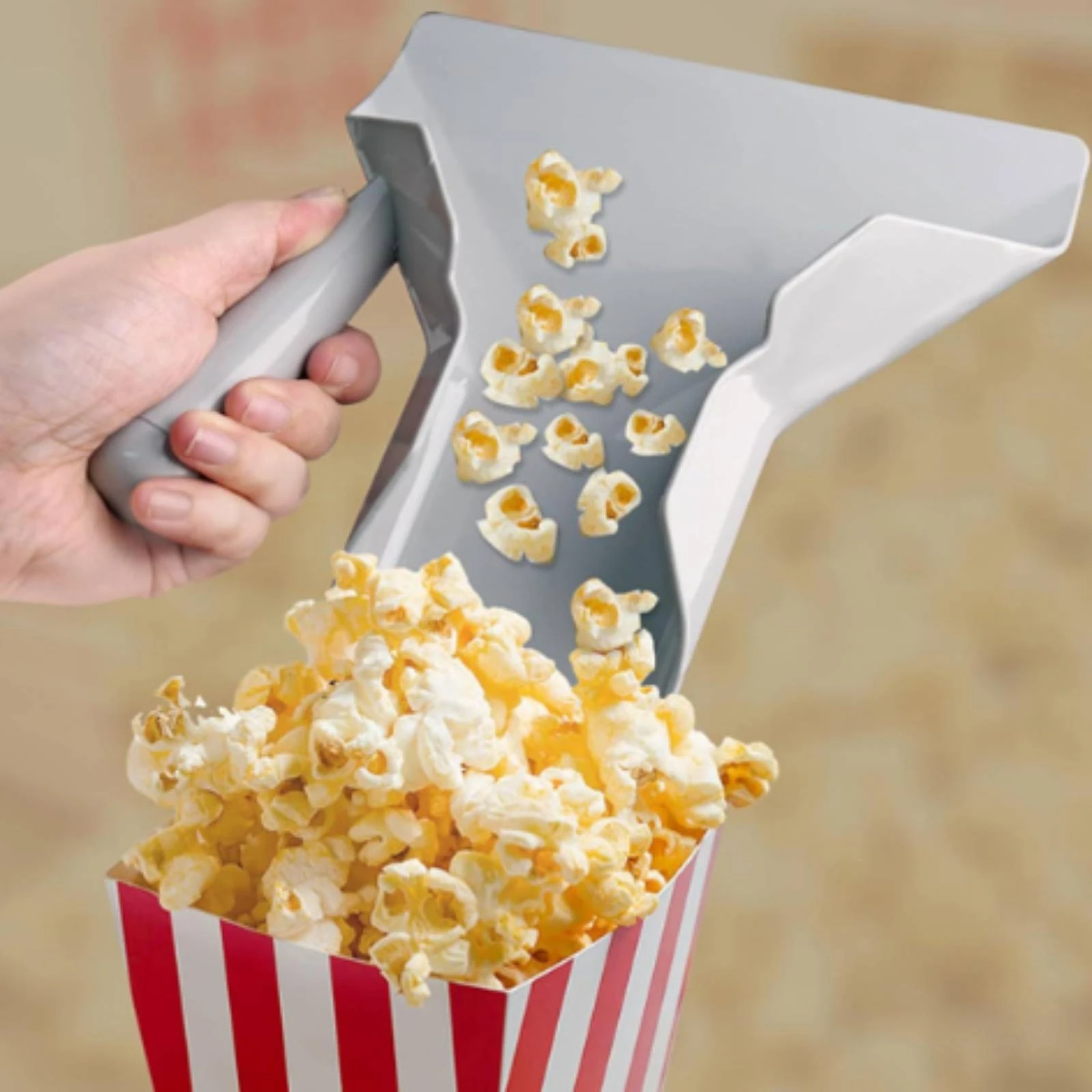 French Fry Scoop Plastic Popcorn Scoop Quick-Fill Multipurpose for Concession Stands, Movie Nights, Snack Prep
