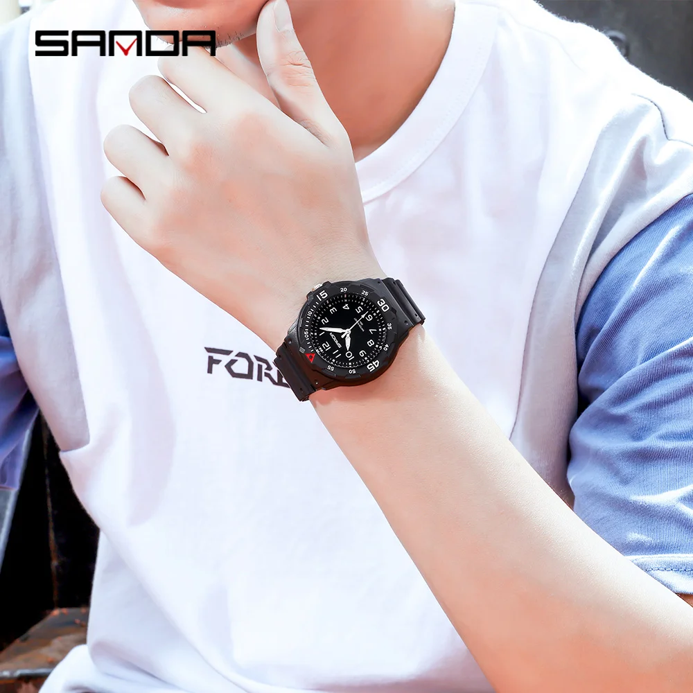 2022 Fashion Sanda Top Brand Watch Men Casual Silicone Waterproof Quartz Watches Luxury Watches For Clock Relogio Feminino 6019