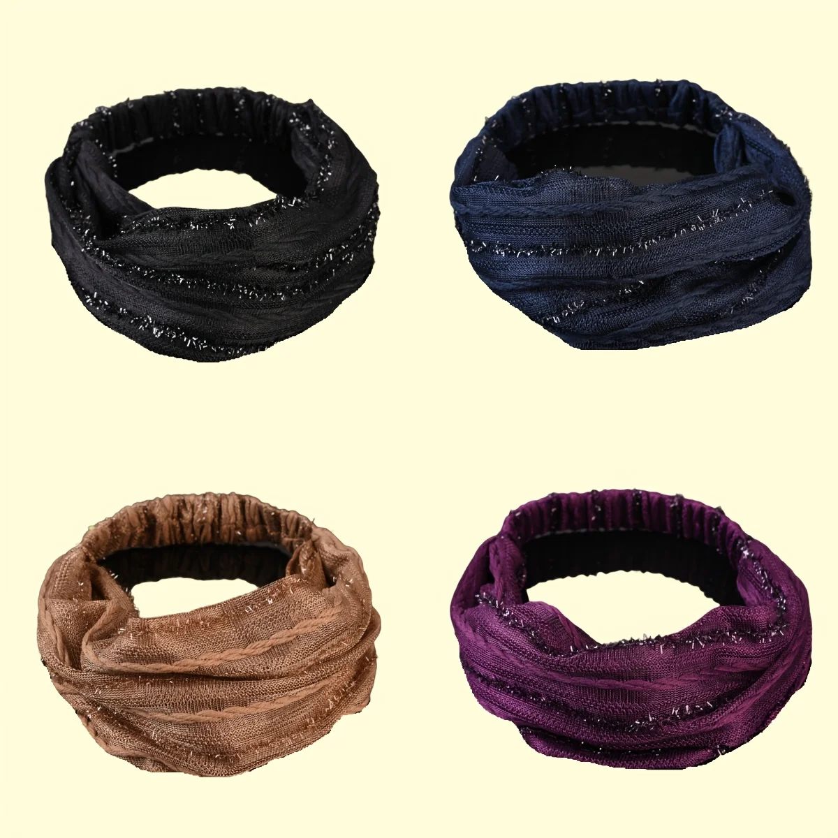 

Women Wide Chiffon Fabric Headbands Simple Solid Color Elastic Hair Bands Soft Stretched Hair Hoop Adult Hair Accessories Gifts