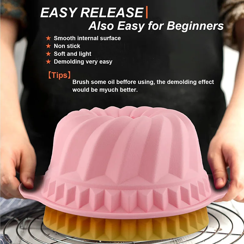 Nonstick Silicone Baking Cake Pan Cookie Sheet Molds Tray, Heat Resistant Bakeware Tools for Muffin Loaf Bread Pizza Cupcake