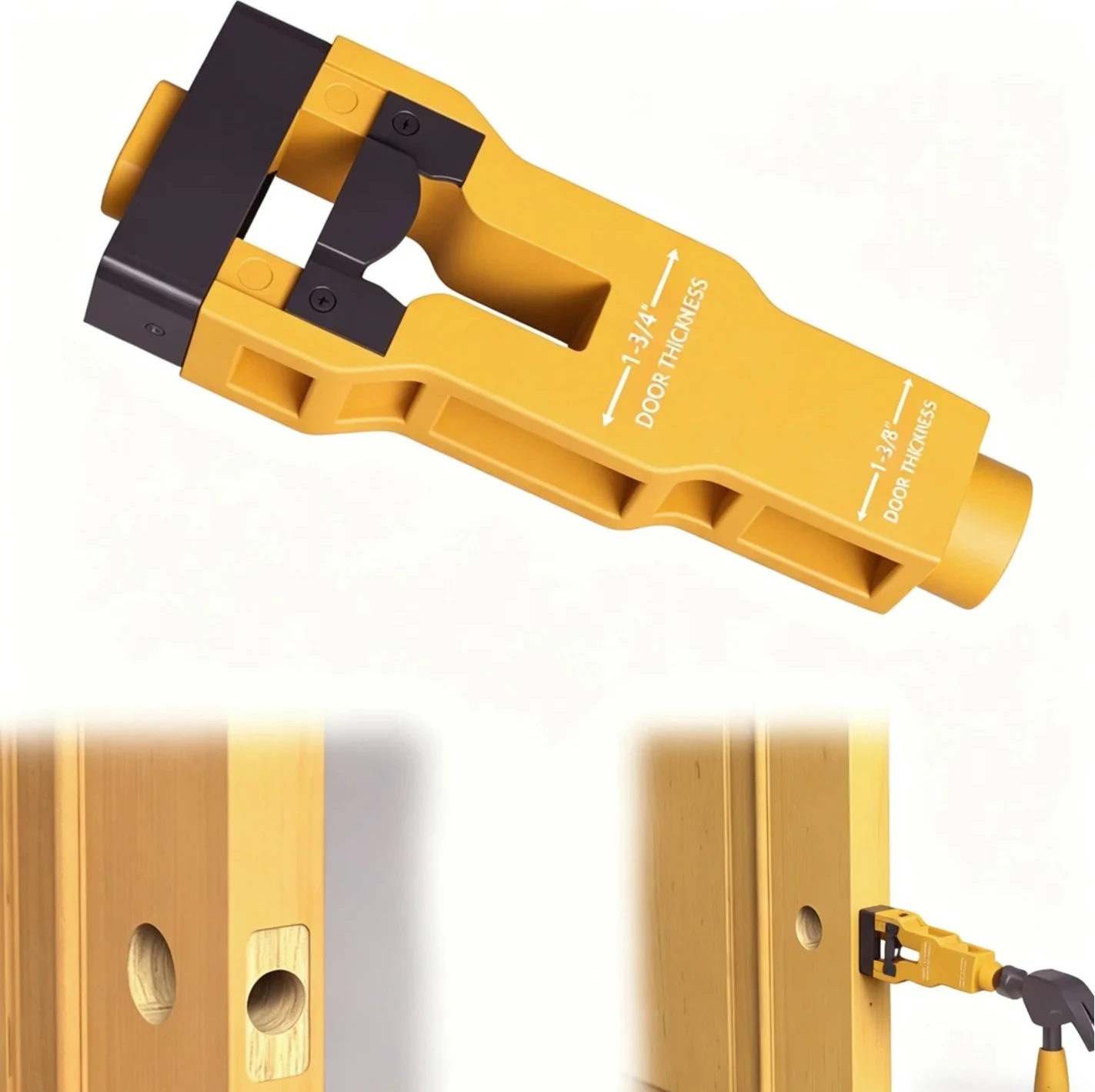 Wood Door Lock Grooving Position Clamp Fits Two Panel Thickness Accurate Trimming Tool for Latch Tong Mount