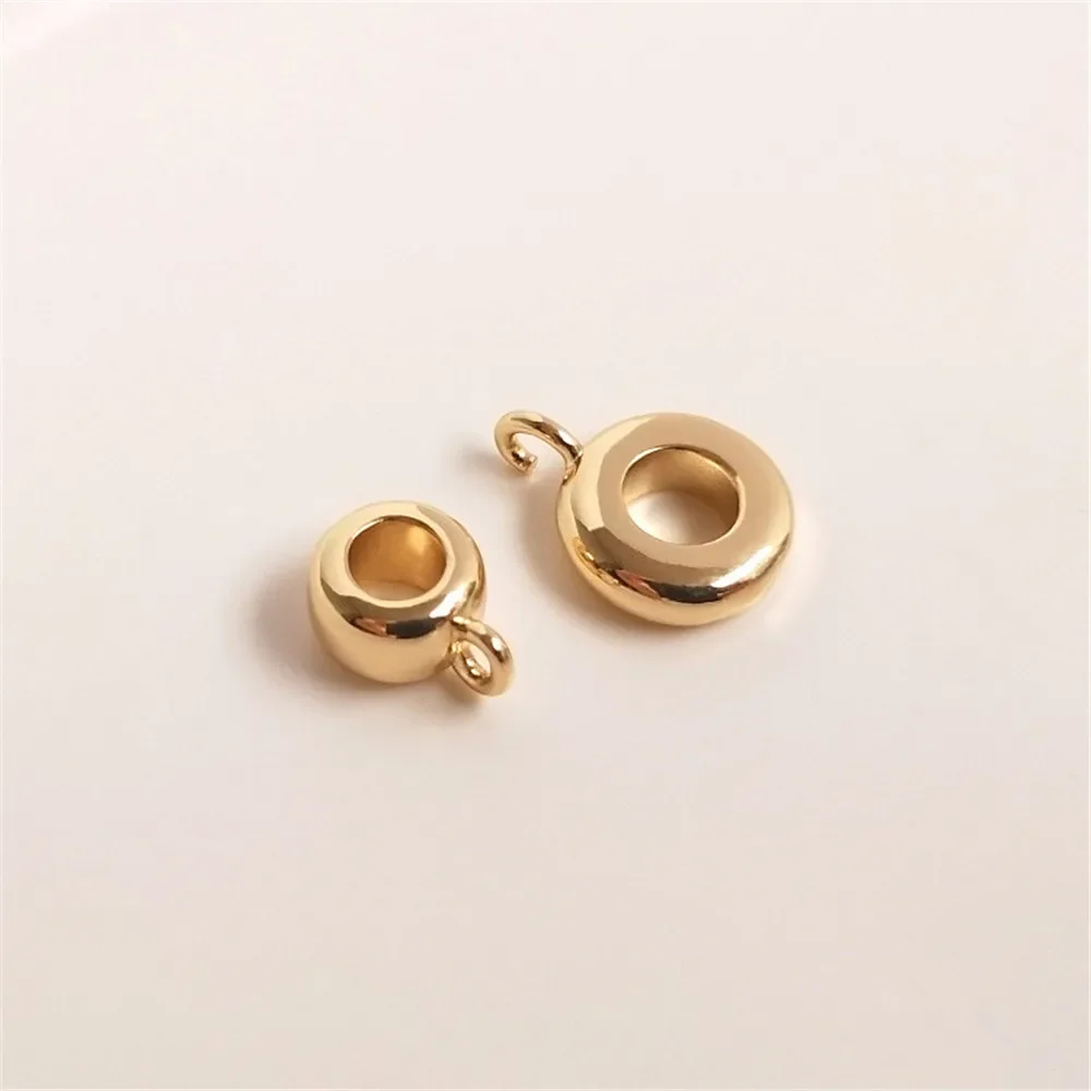 1pcs 8/10mm 14K Copper plated real gold separator bead wheel open hanging ring DIY bracelet hand string accessories