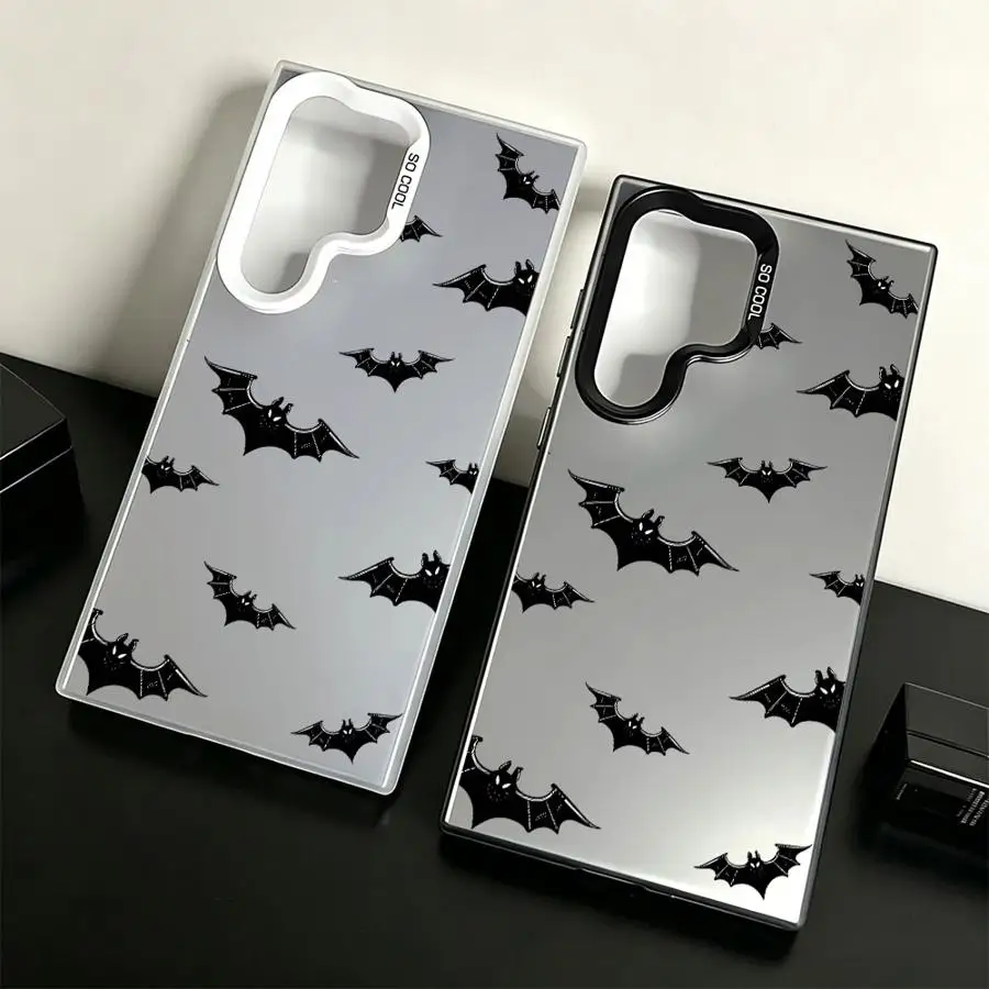 Case for Samsung Galaxy S26 S25 Edge S24 FE S23 Note 20 Ultra S21 S22 S20 Plus S23 Ultra Phone Cover Bat Engrave Pattern