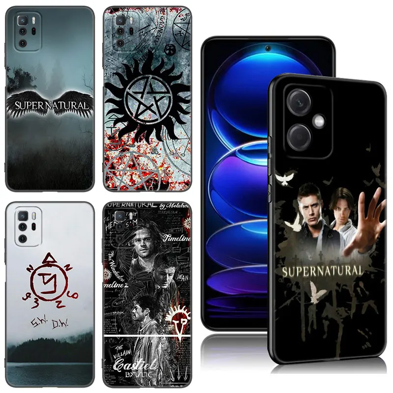 Supernatural Tv Show Phone Case For Xiaomi Redmi Note 10 11 11S 12 4G 8 9 11E 11T Pro Plus 10T 5G 8T 9S 10S 12S Black Cover