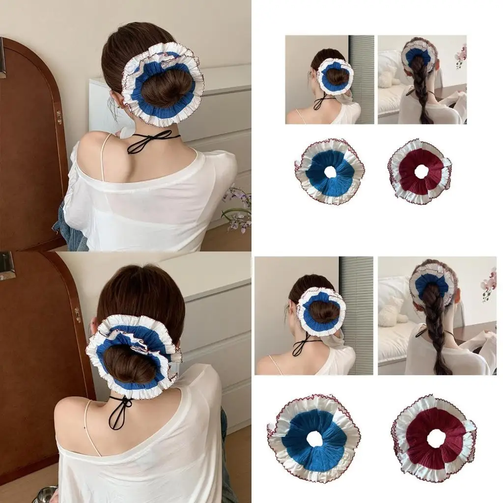 

A52E French Lace Hair Scrunchies Updos Hair Tie Hair Buns Scrunchy Women Hair Rope