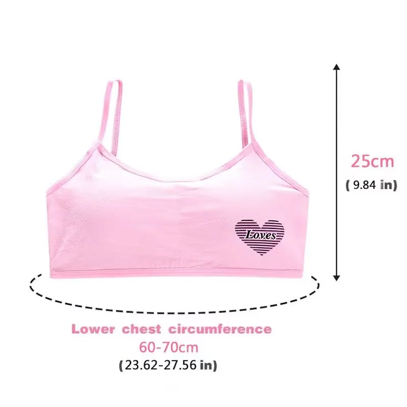 3 قطعة رسالة الرياضة الفتيات الصغيرات الصدرية لطيف القطن موضوع التدريب في سن المراهقة الملابس الداخلية الطبيعية حبال سترة الموضة 5 ألوان #6