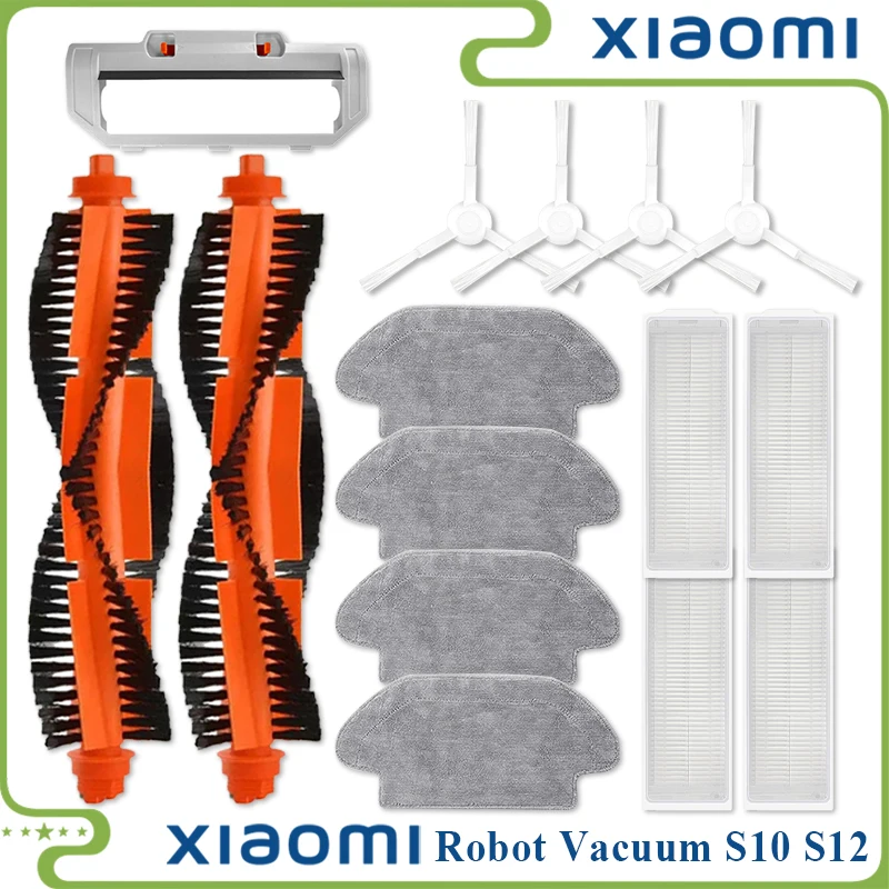 

For Xiaomi Robot Vacuum S10 S12 T12 B106GL/ Mop 2S XMSTJQR2S / 3C B106CN Compatible Parts Accessories Filter Main Side Brush Mop