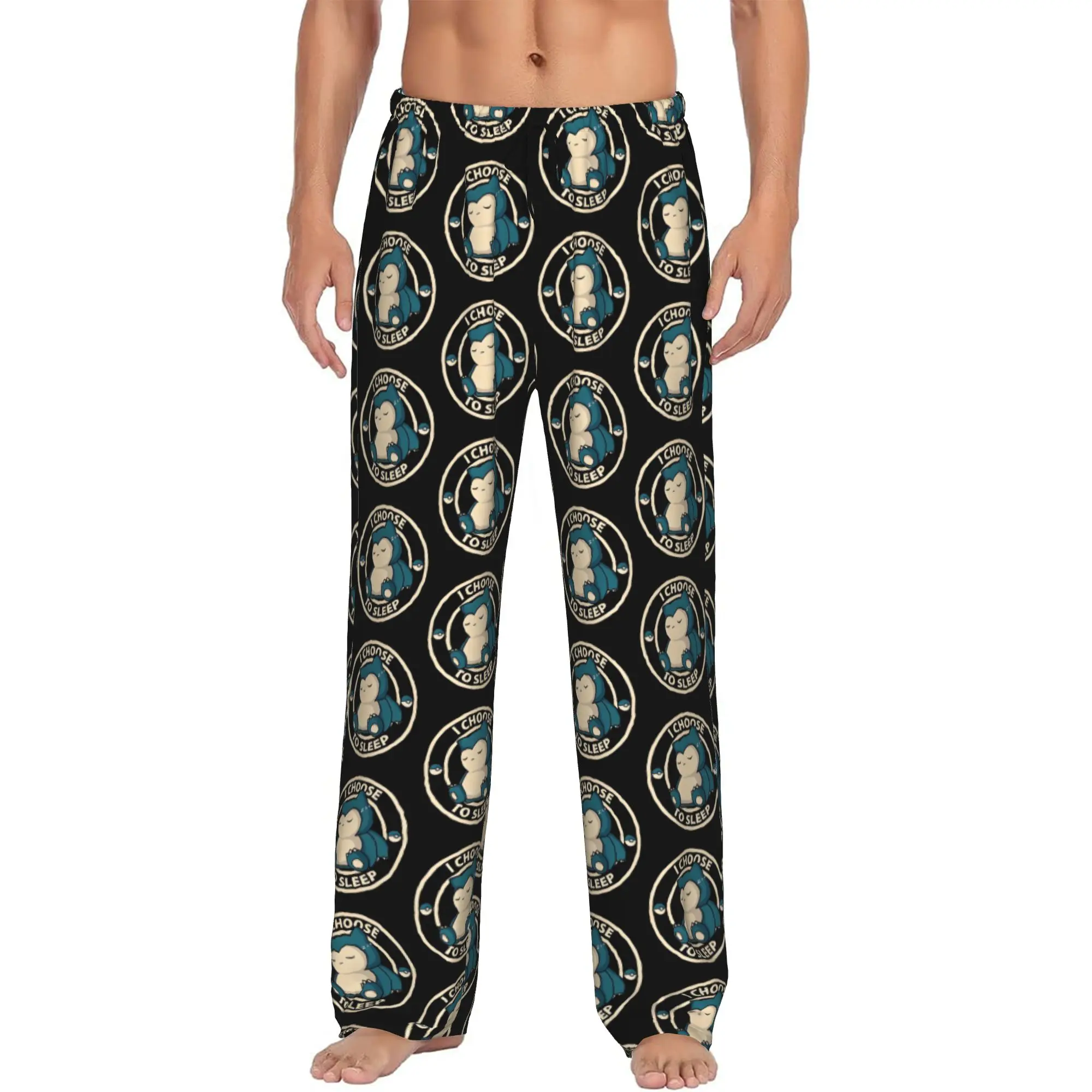Custom Printed S-Snorlaxed Anime Pajama Pants for Men Monster Cartoon  Sleep Sleepwear Bottoms with Pockets