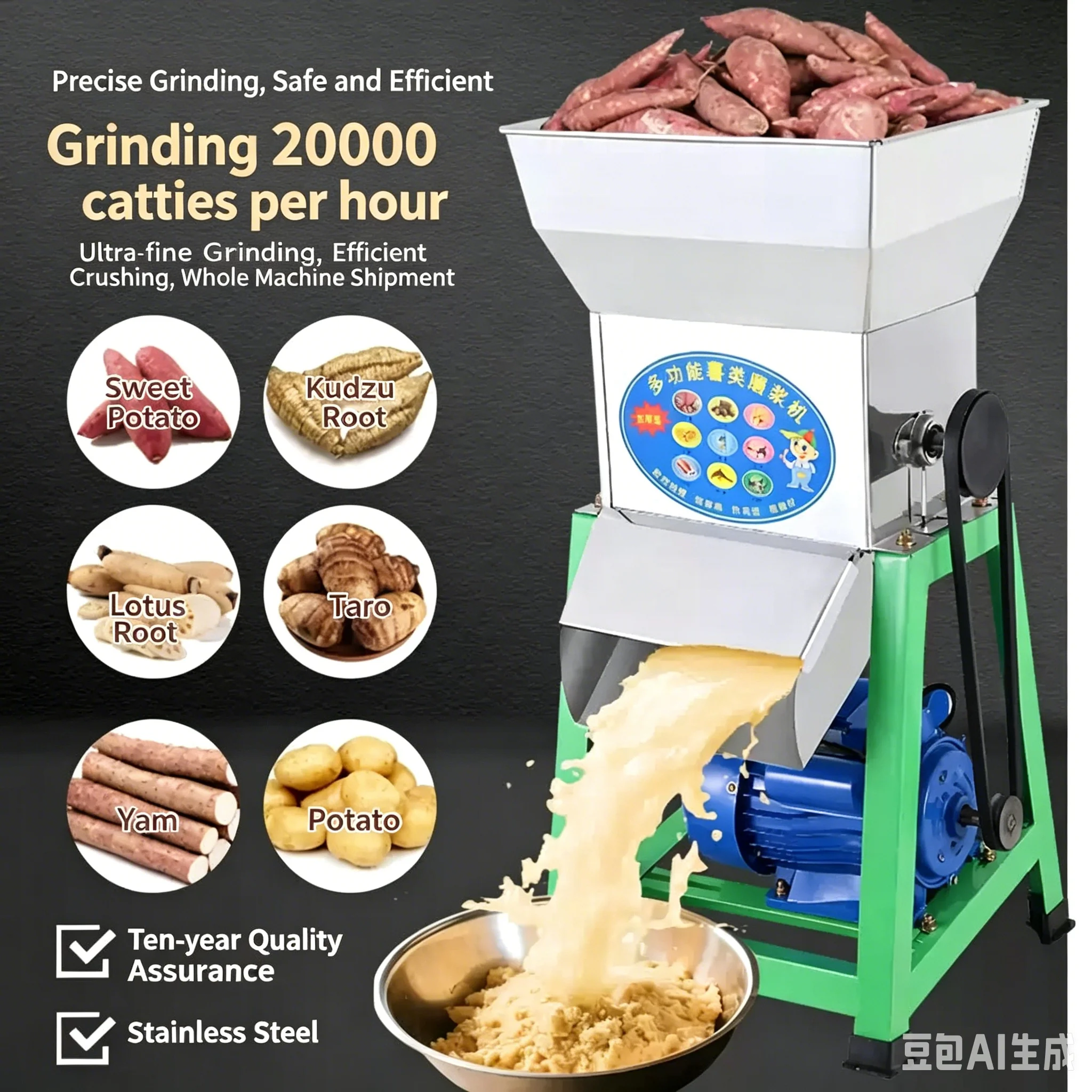 Slurry Residue Separator Potato Sweet Potato Grinder Cassava Lotus Root Kudzu Starch Making Machine Vegetable Pulp Grinding Equi