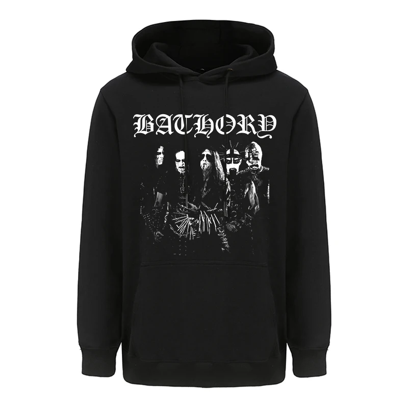 Vintage Mens Hoodies Bathory Hoody Tops Heavy Metal with Hooded Y2k Vintage Hip Hop Streetwear Hoodie Oversized Sweatshirts