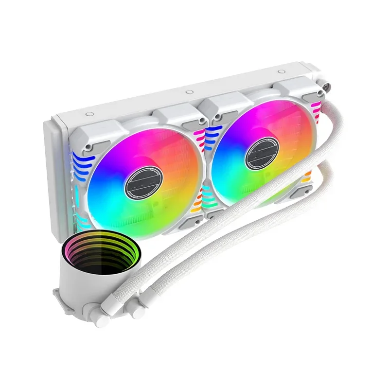 낮은 MOQ 맞춤형 워터쿨러 240mm AIO 수냉식 CPU 쿨러, 디스플레이 화면 ARGB 포함, 컴퓨터 케이스 게이밍용 LED 디스플레이 탑재 썸네일 4