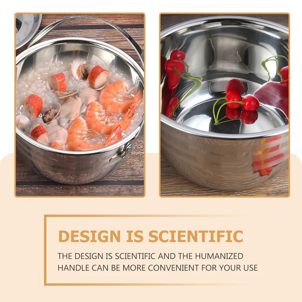 

1pc Large Capacity Soup Pot Stainless Steel Camping Cookware 201 Non Stick Thick Bottom Stew Stock Outdoor Kitchen High