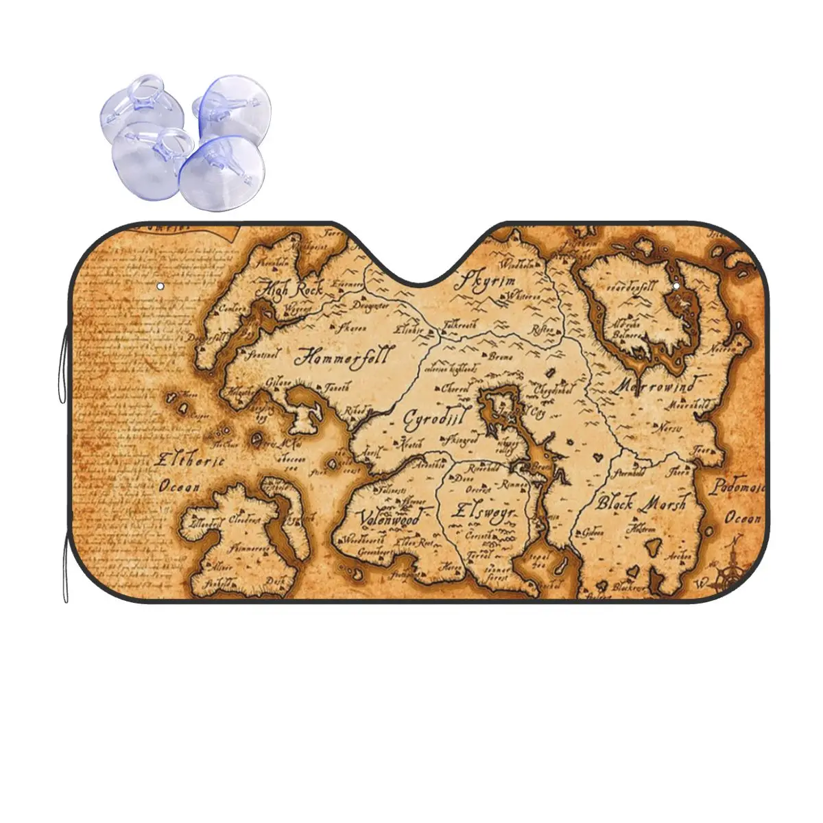 

Map Of Tamriel - Elder Scrolls Iv Oblivion Sunshade Windscreen Car Front Windshield Window Sun Visor Accessories Covers