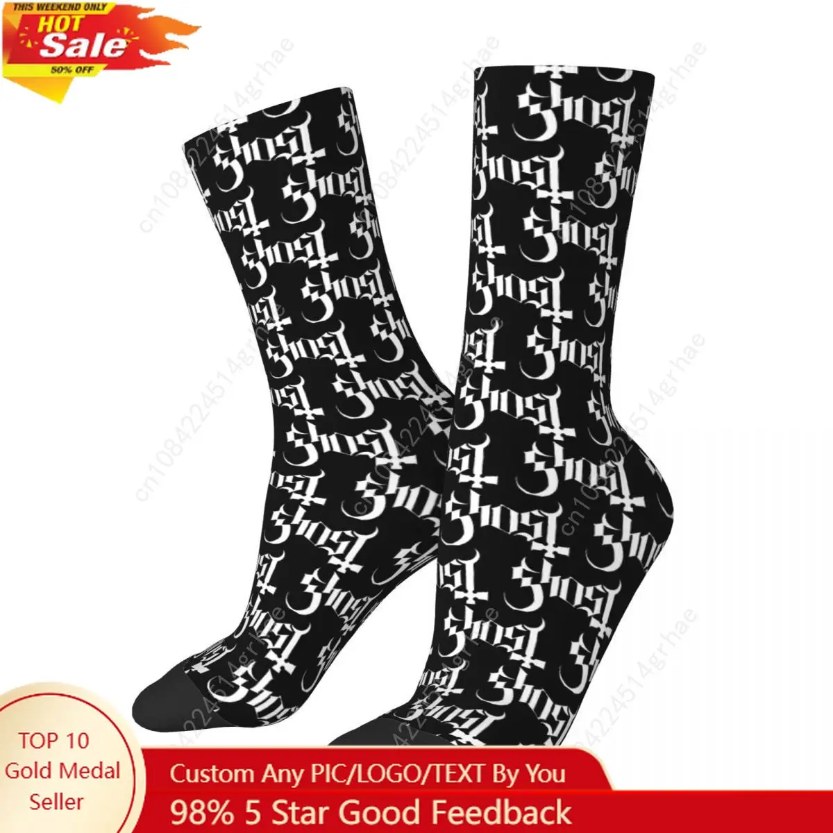 

Носки рок-группы Ghost BC, супер мягкие чулки в стиле Харадзюку, всесезонные длинные носки, аксессуары для подарков унисекс